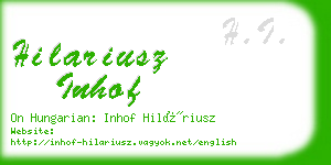 hilariusz inhof business card